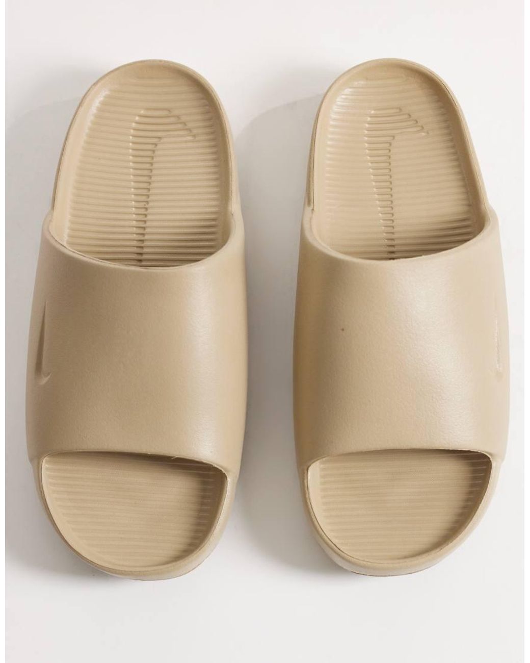 Nike White Calm Sliders