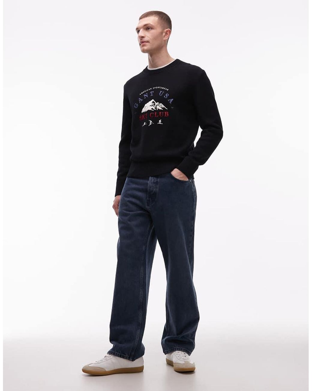 Gant Blue Ski Club Embroidered Chest Graphic for men