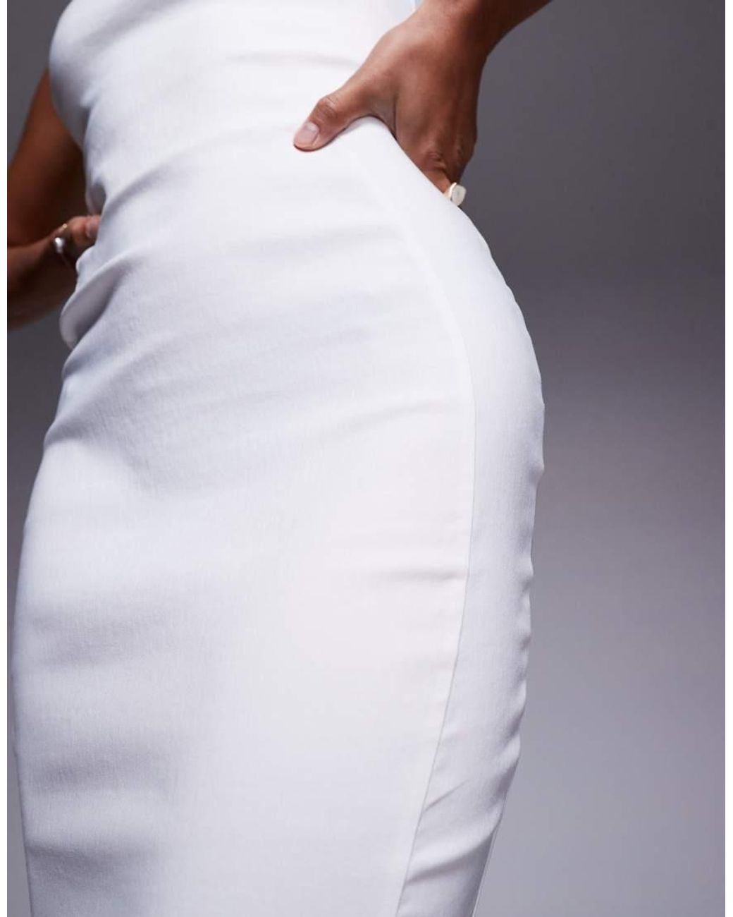 Vestido Midi Sin Mangas De Corte Sirena Con Escote Cuadrado De Bengalina De Vesper Petite de color Purple