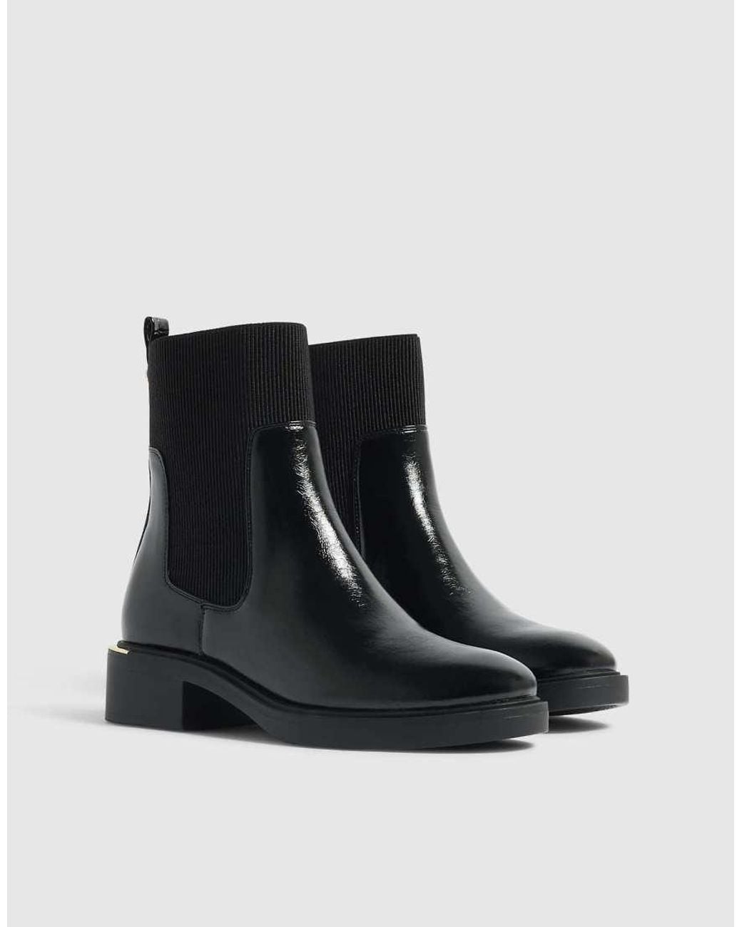 River Island Black Faux Leather Ankle Boots