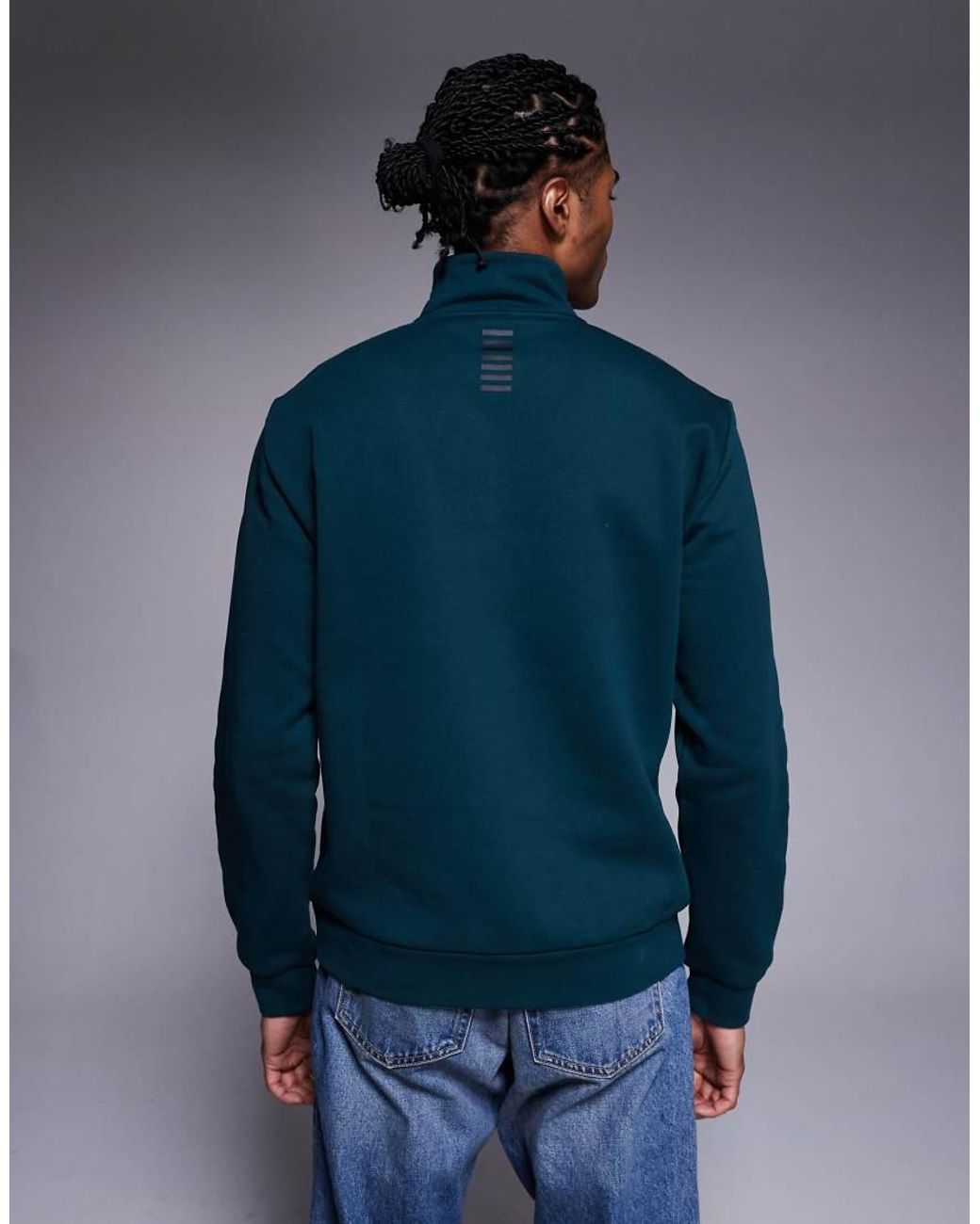 EA7 Blue Armani Train Core Logo Half Zip Sweatshirt for men