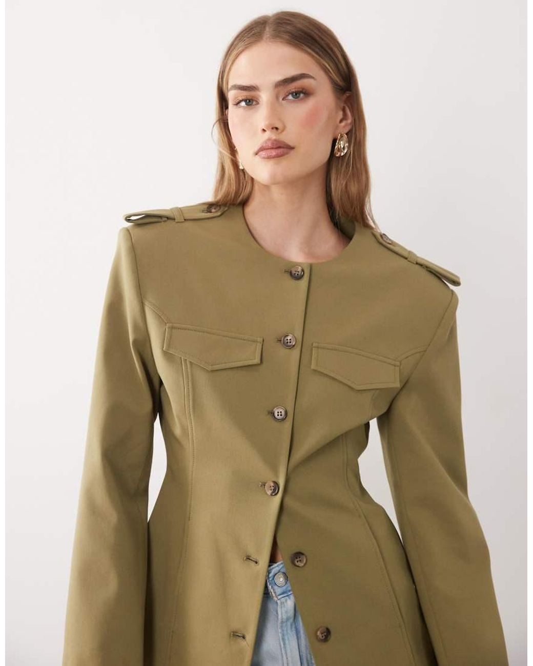ASOS Green Cinch Waist Jacket