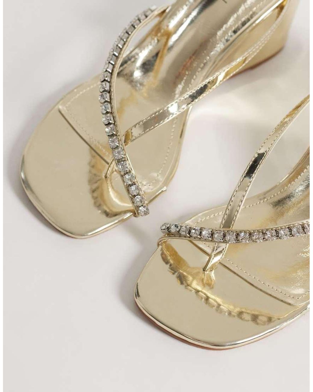 SIMMI Natural Simmi London Julie Wedge Sandals With Embellishment