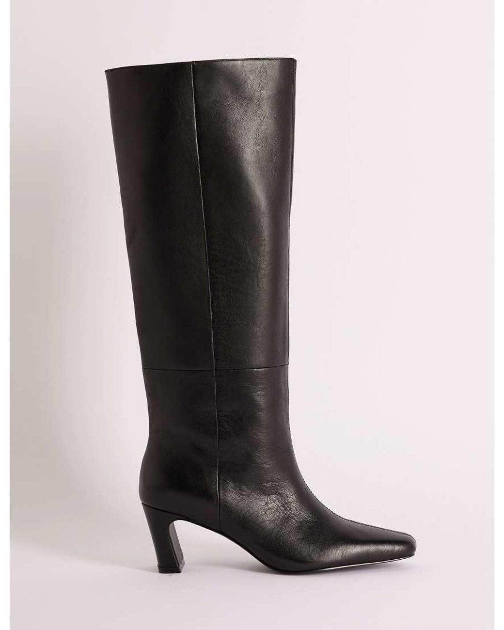 Nobody's Child Black Ottilie Real Leather Knee High Boots