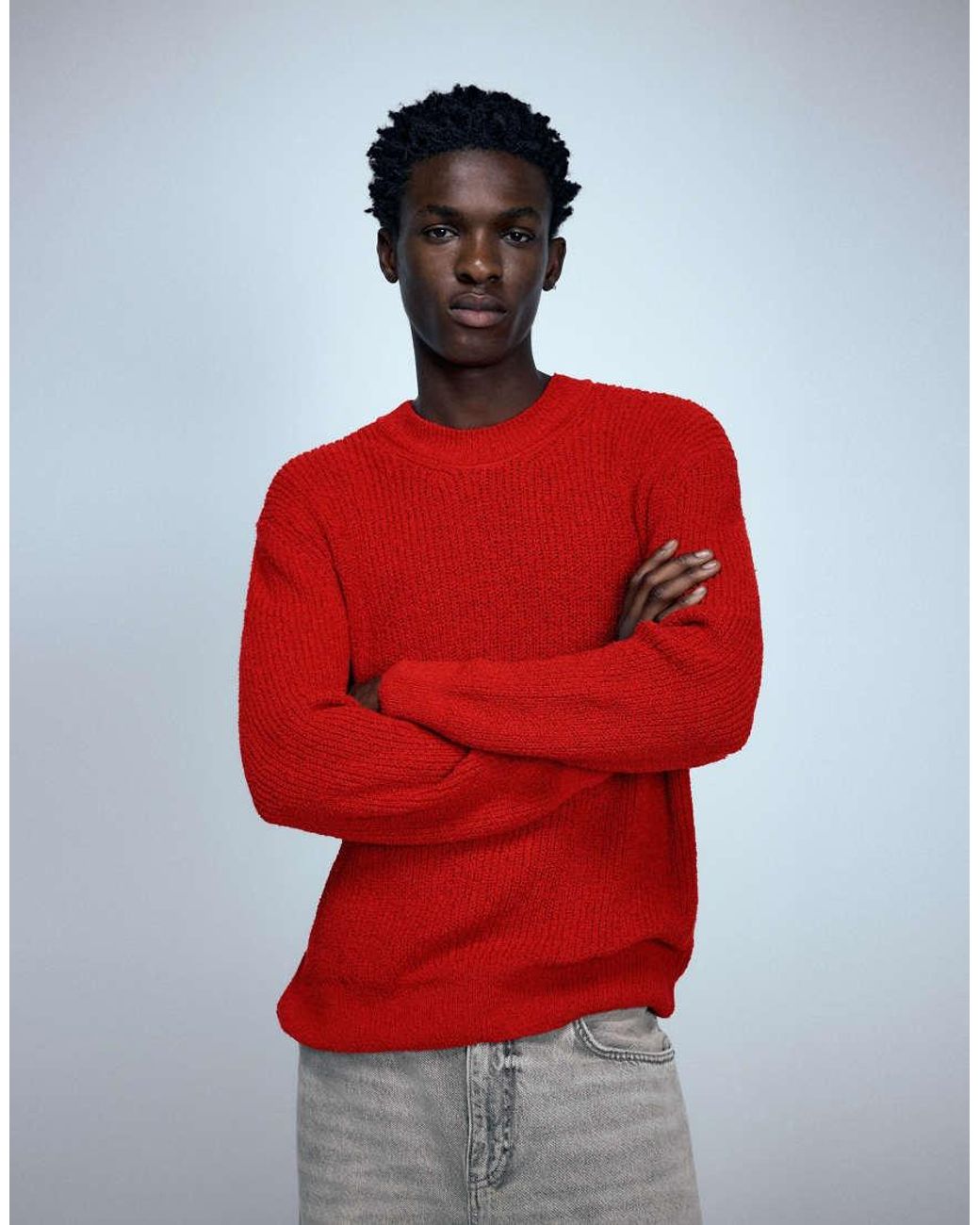 Basic Maglione di Pull&Bear in Red da Uomo