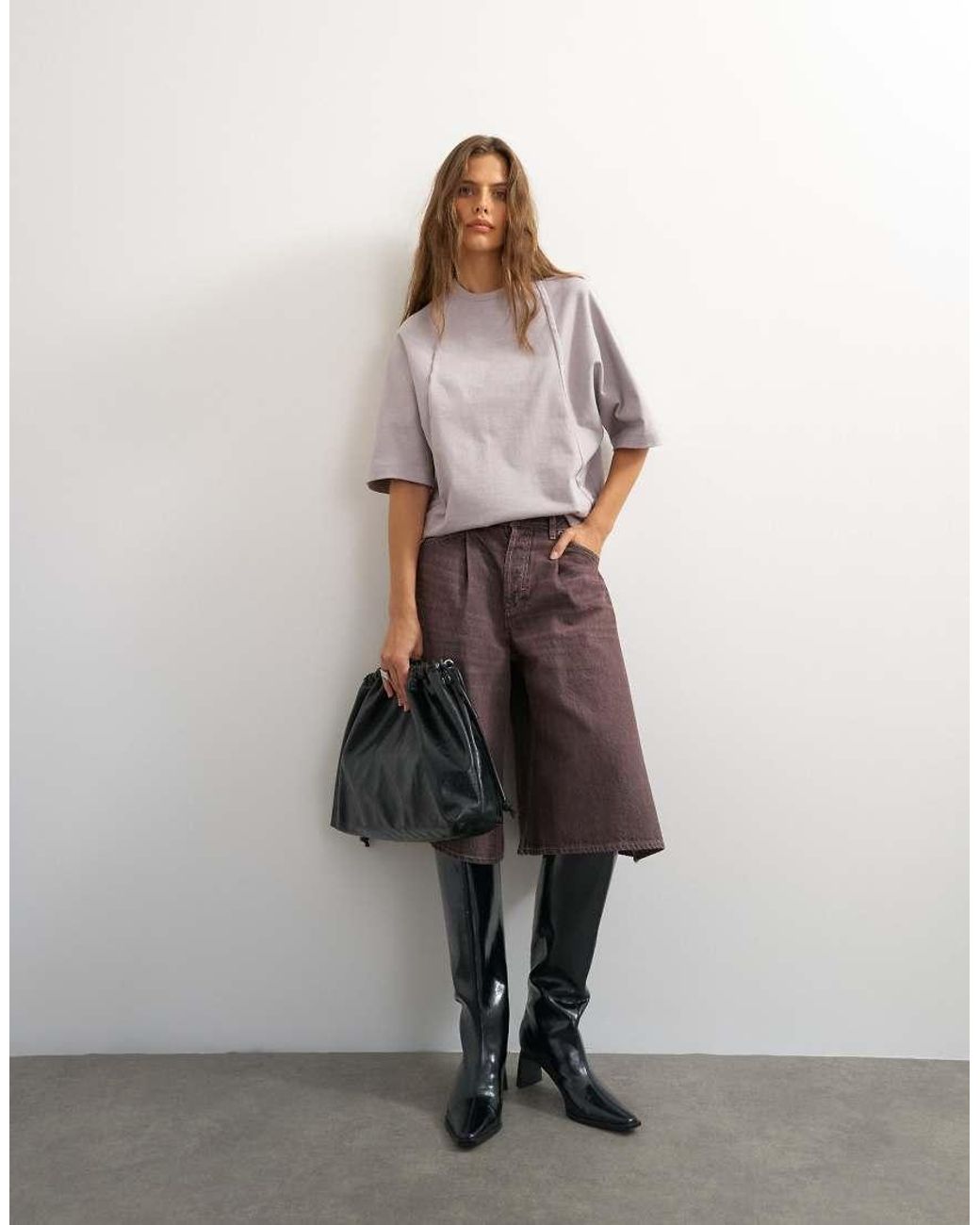 TOPSHOP Gray X Cara Open Back Tee