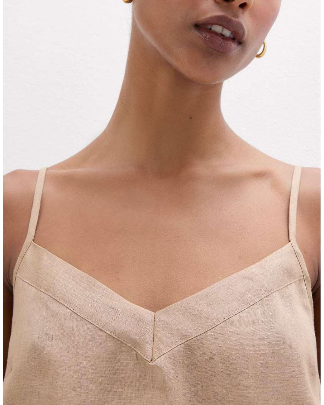 Intimissimi Pink The Pure Linen Plain-Weave Linen Top