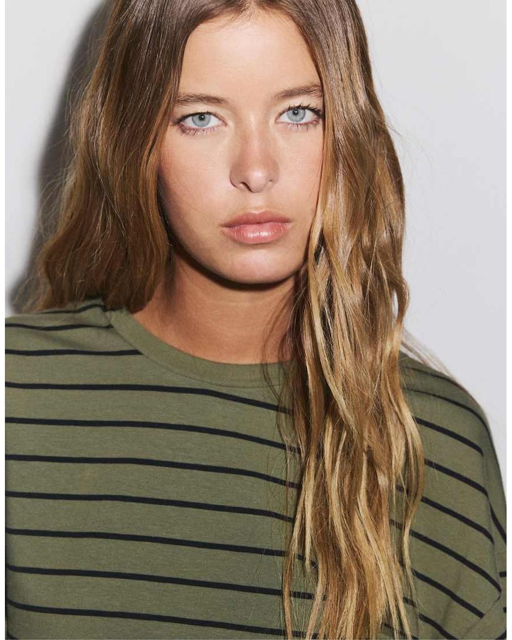Stradivarius Green Kimono Sleeve T-shirt