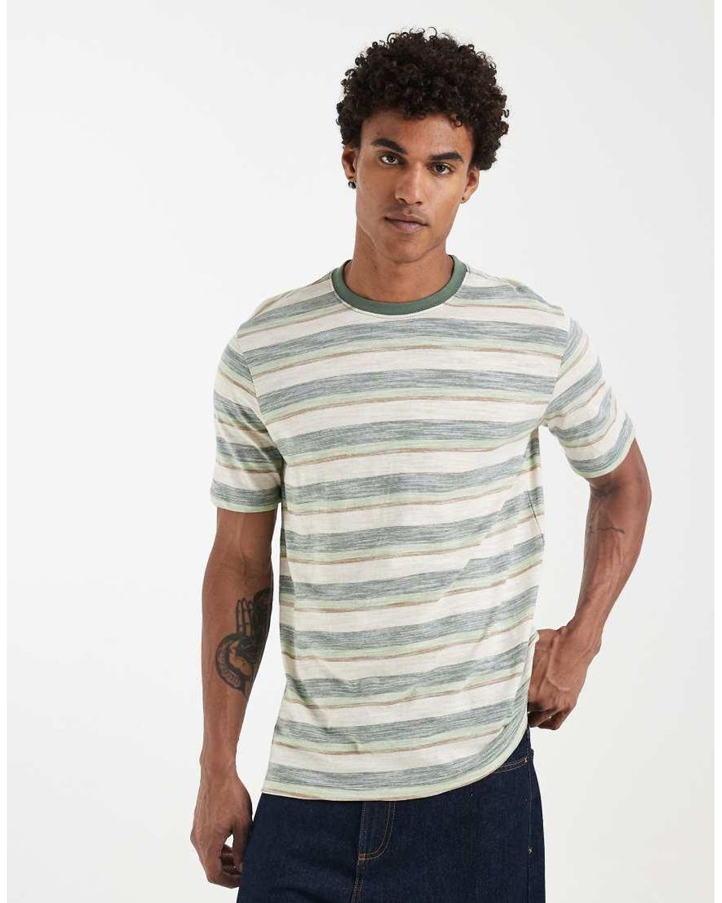Blend Gray 100% Cotton Regular Fit T-shirt for men