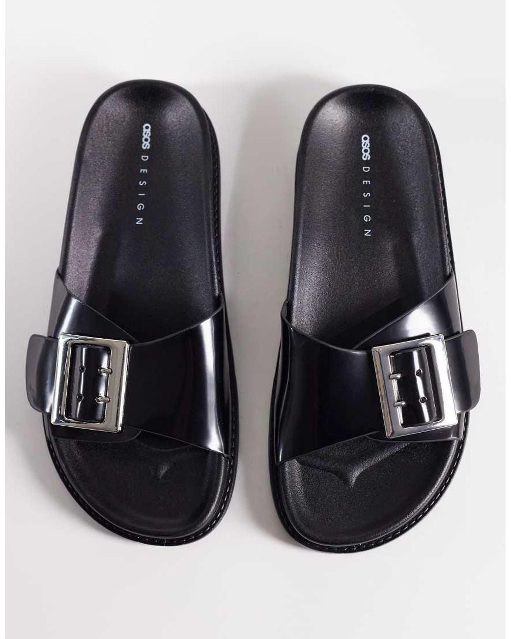 ASOS White Farley Wide Strap Flat Sandals