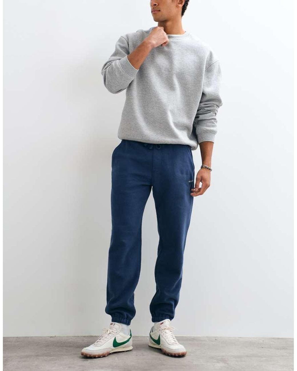 Hollister Blue Cuffed baggy joggers for men