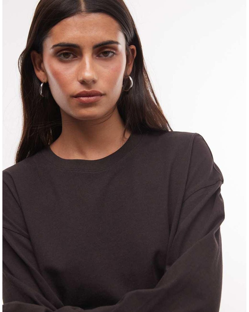 Weekday Black Oversized Long Sleeve T-shirt Dress