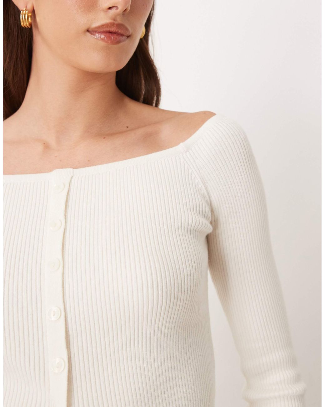 Abercrombie & Fitch White – schulterfreies oberteil