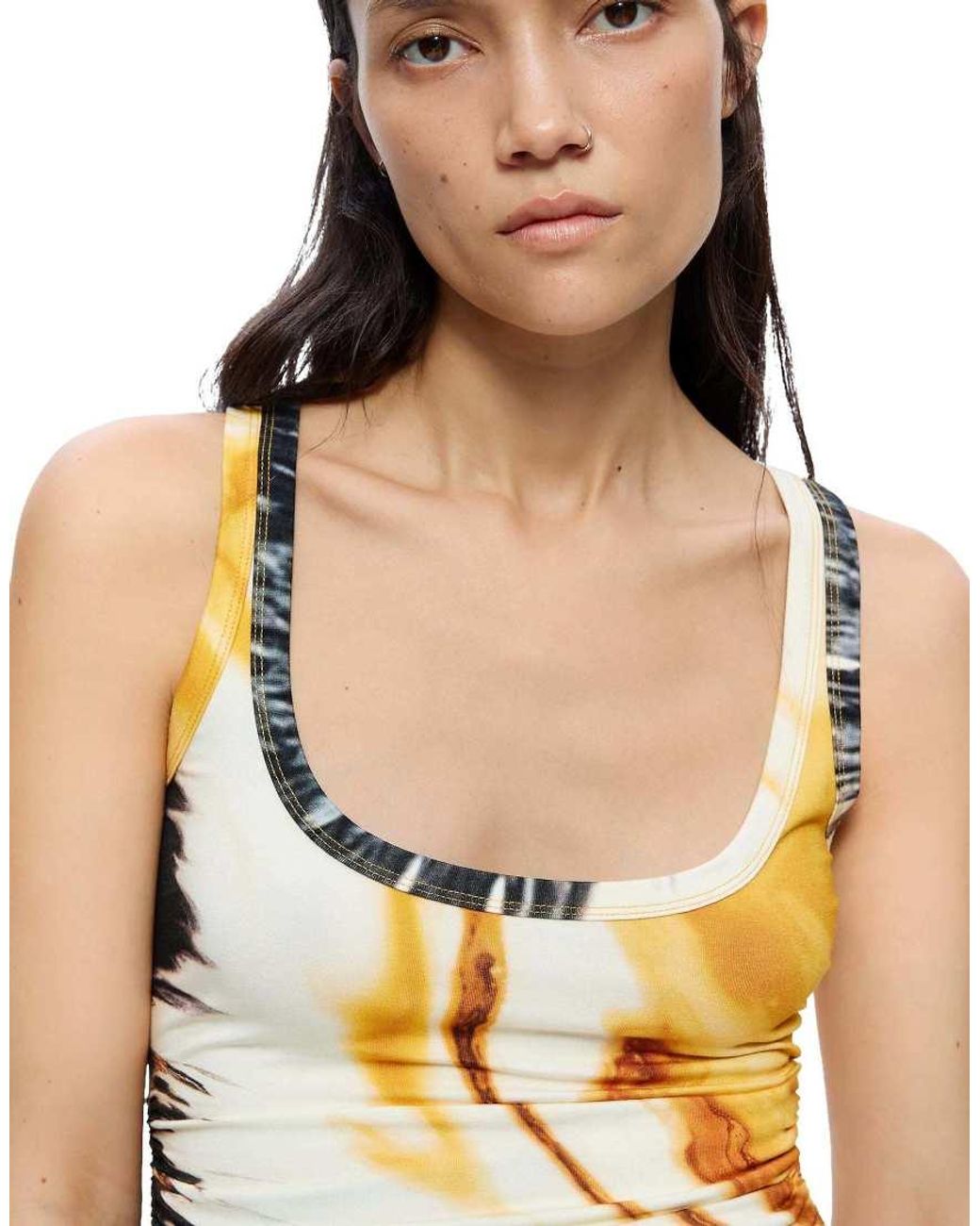 Desigual White Printed Strappy Top