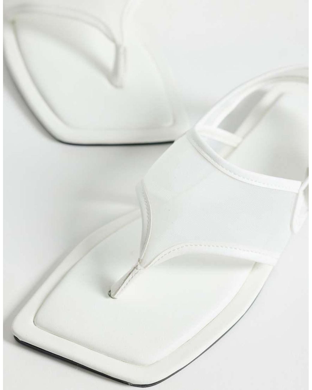 ASOS White Francine Mesh Slingback Sandals