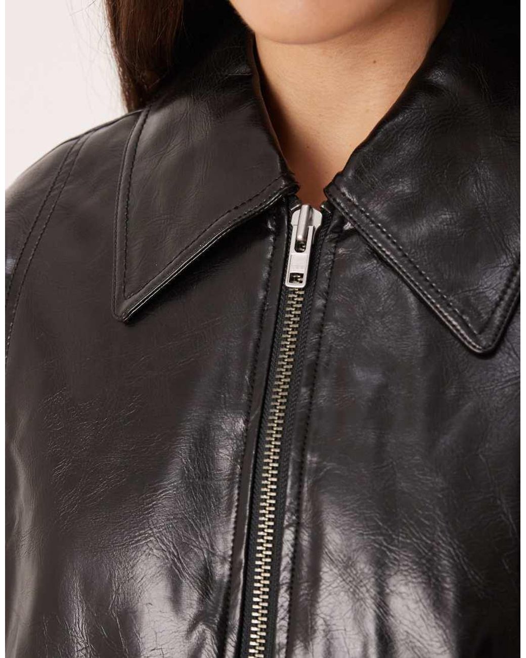 Free People Black Sloane Vegan Jacket