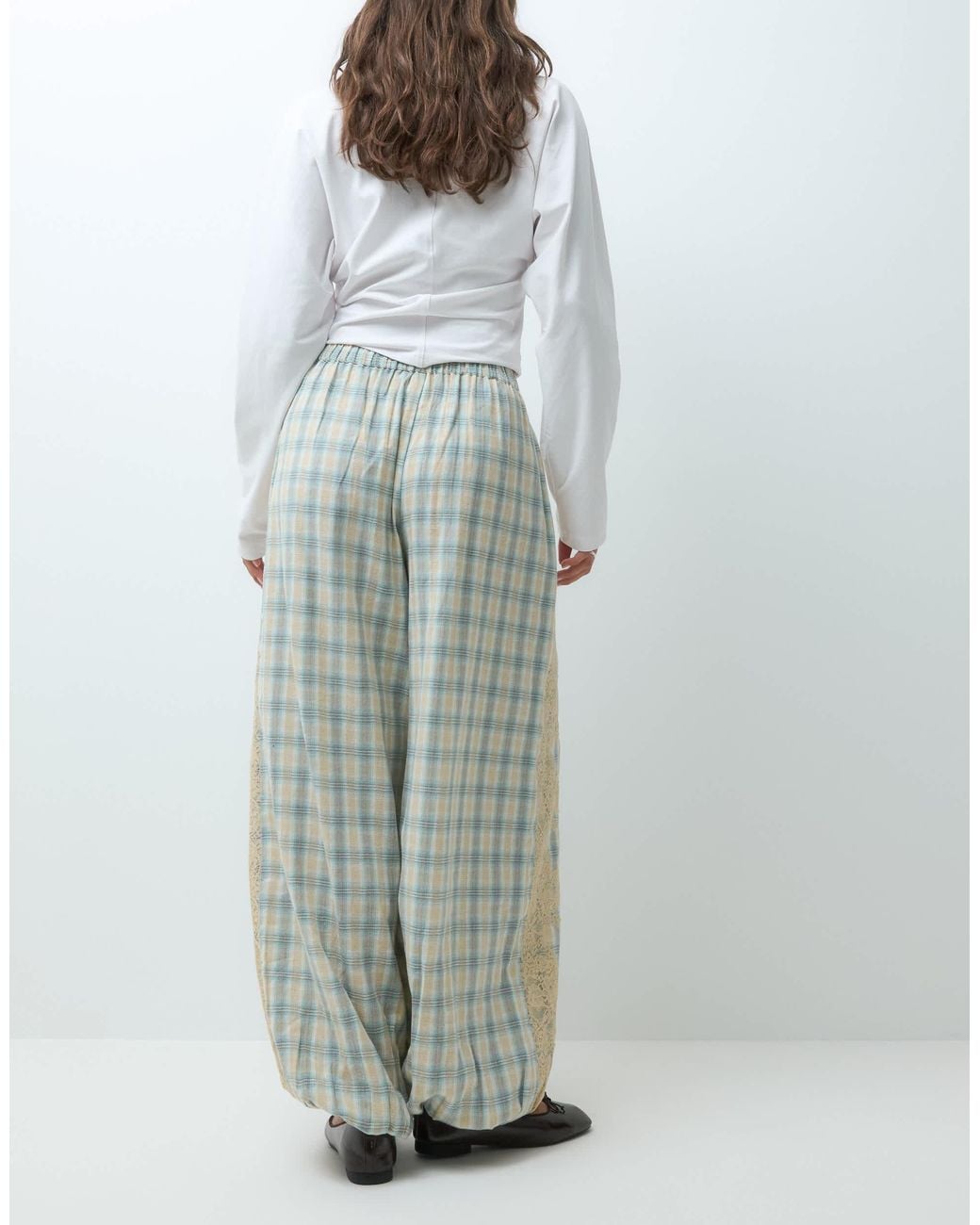 Lace Trimming Pattern Reclaimed Vintage Lace Trim Balloon Trouser in Blue | Lyst