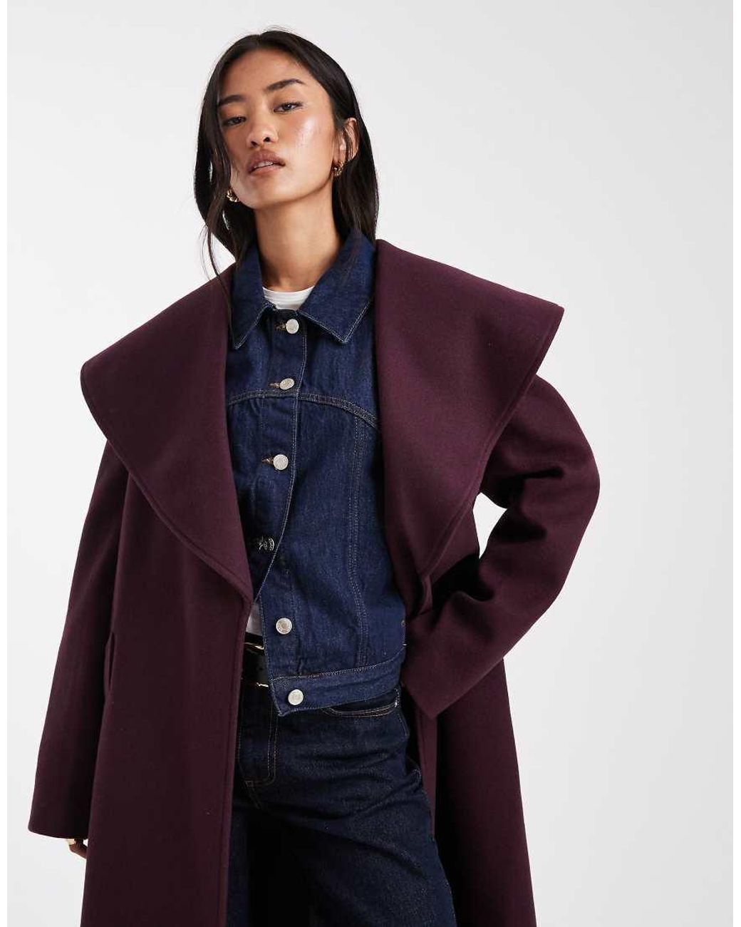 Miss Selfridge Blue Formal Wrap Coat