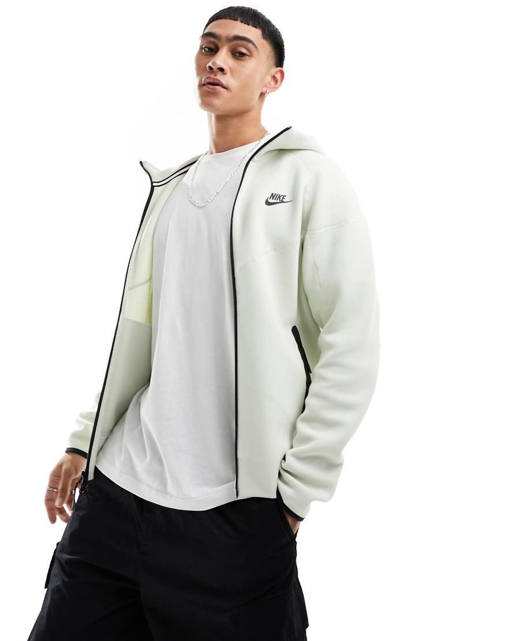 Felpa Con Cappuccio Tecnica da Uomo di Nike in Bianco Lyst
