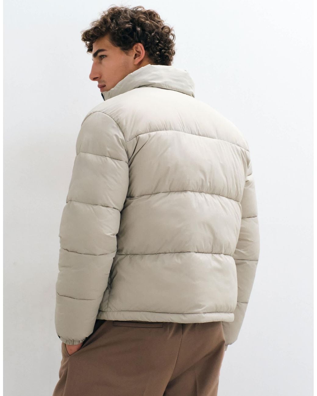 Only & Sons Gray Puffer Jacket for men