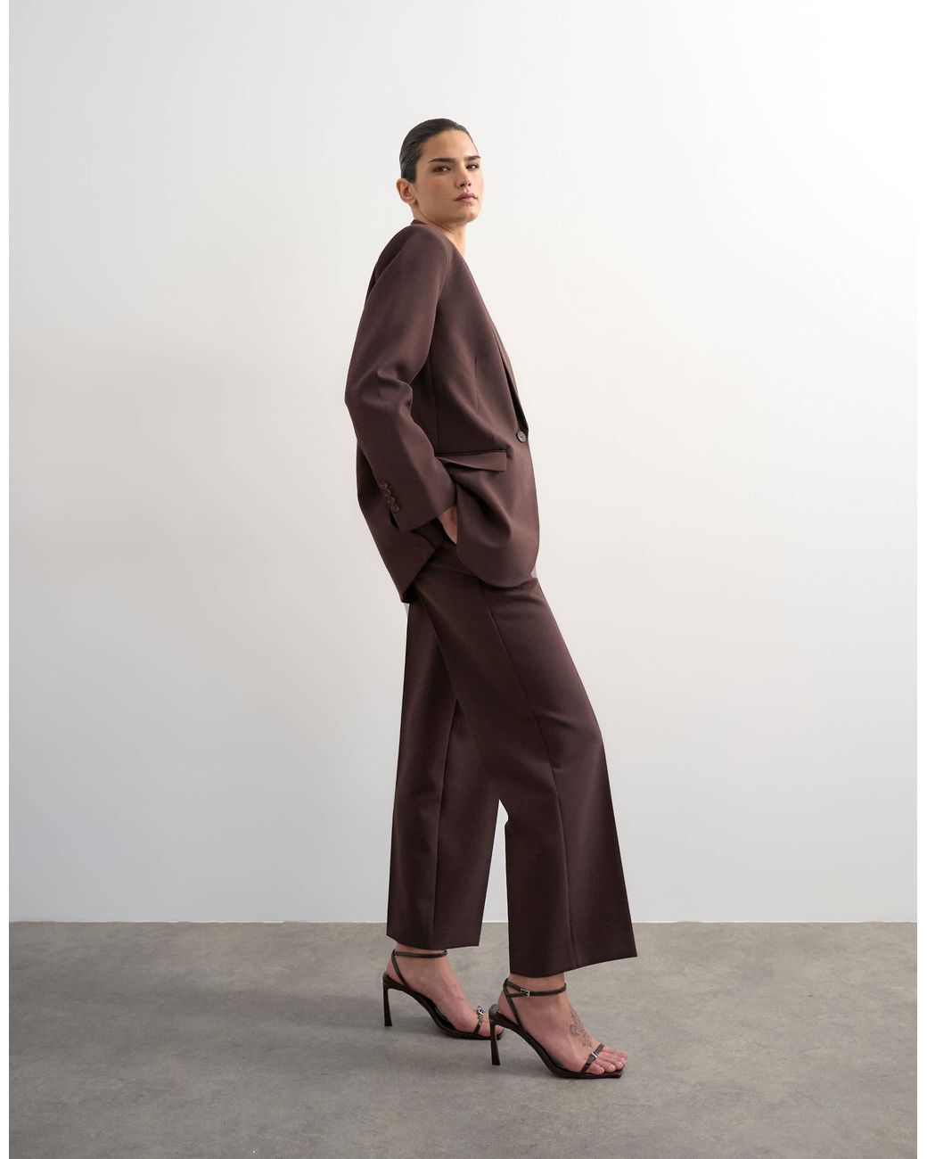 TOPSHOP Brown – relaxed-fit-blazer