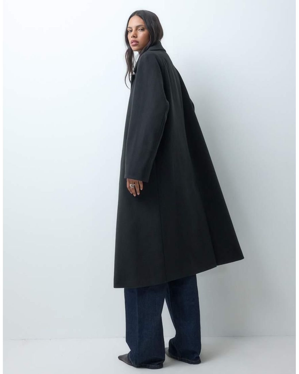 ASOS Blue Longline Double Breasted Coat