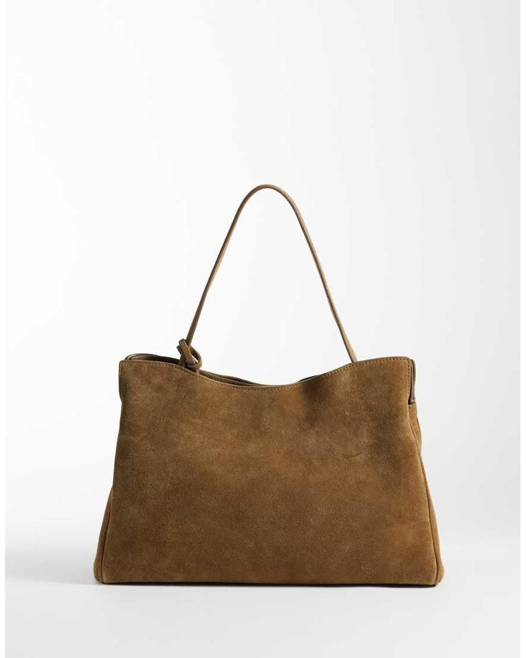 Mango Brown 100% Leather Suede Shoulder Bag