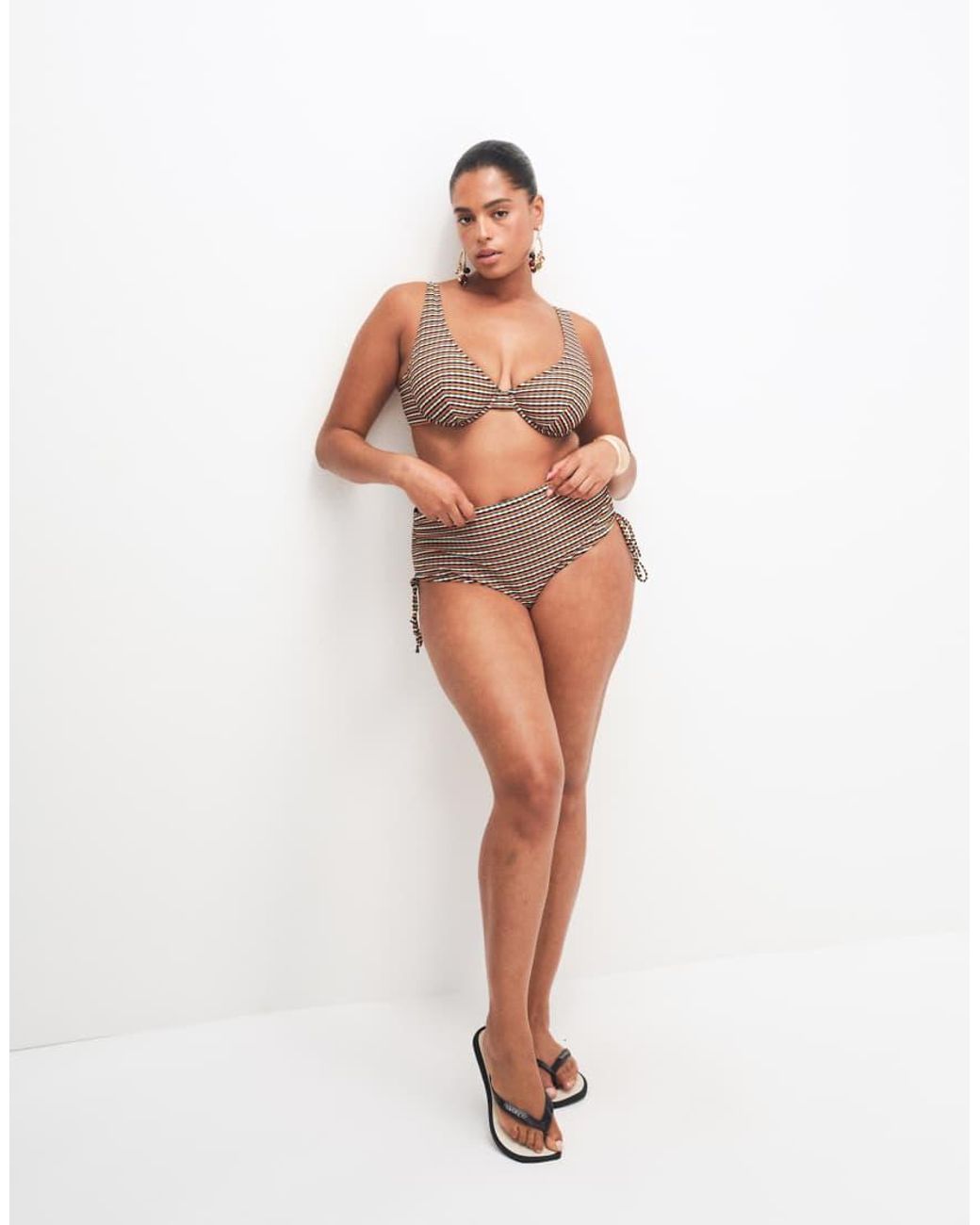 ASOS Brown Asos Design Curve Dori High Apex Underwire Bikini Top