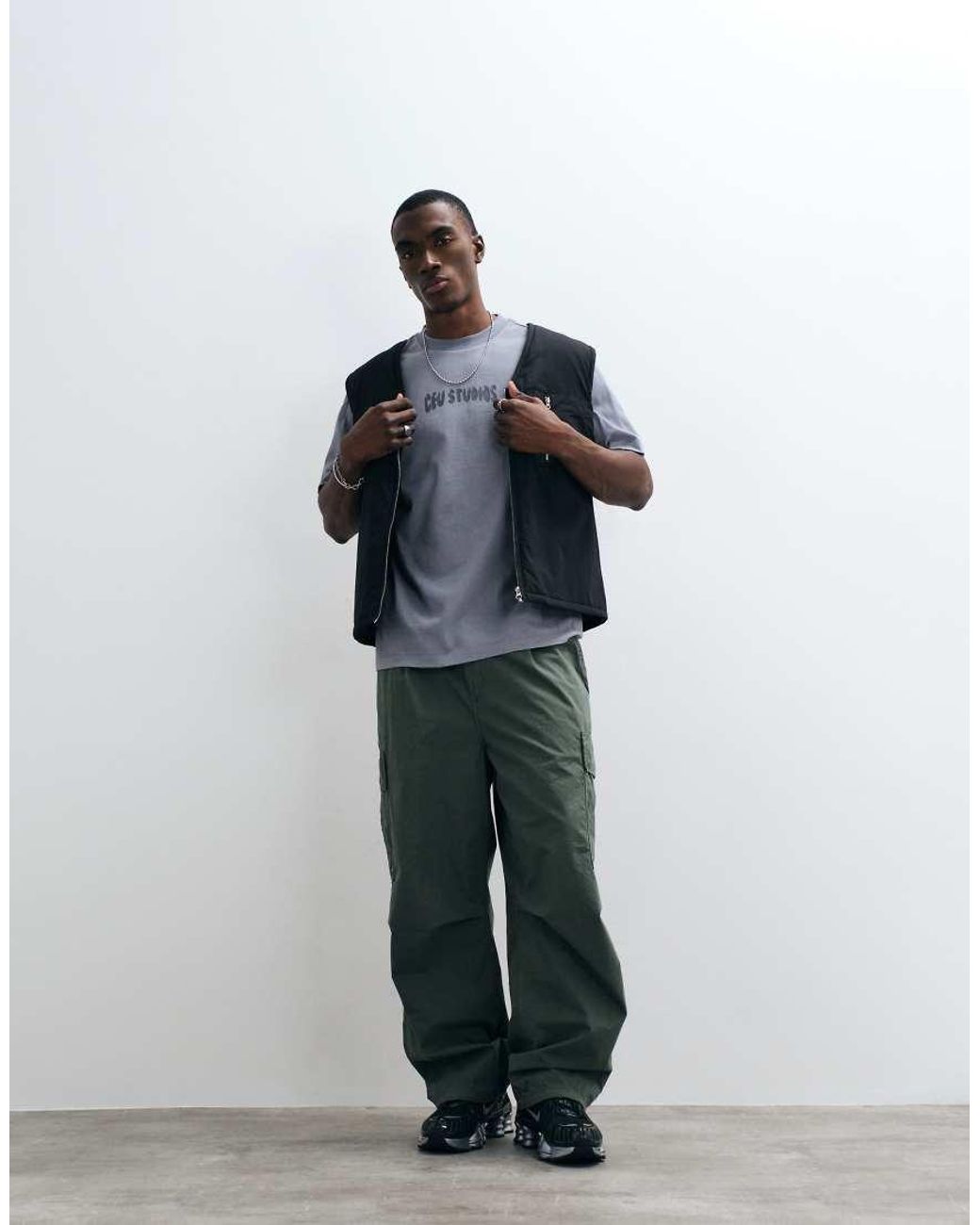 ASOS Gray Relaxed T-shirt With Text Graphic for men