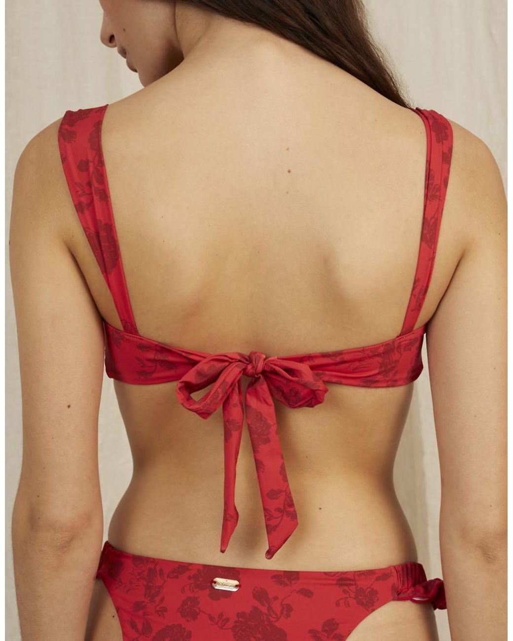 Going Somewhere Red U-Detail Bikini Top