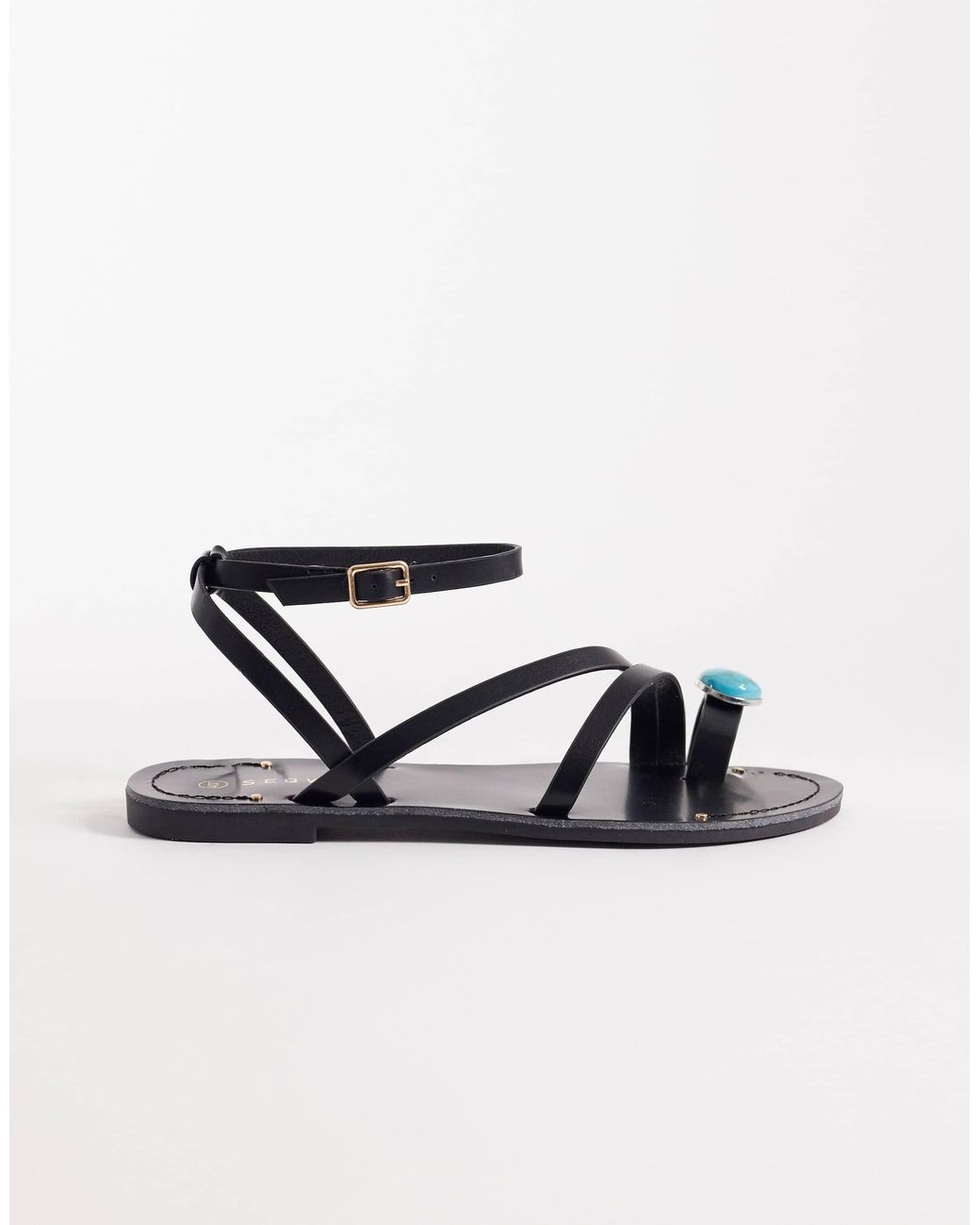 SEQWL White – flache riemchensandalen