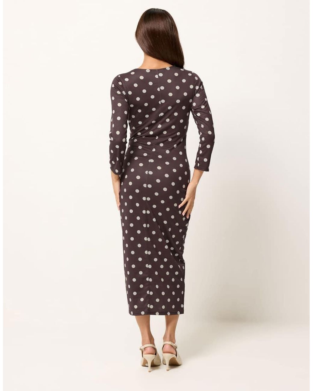 PixieGirl Purple Petite Twist Front Midi Dress