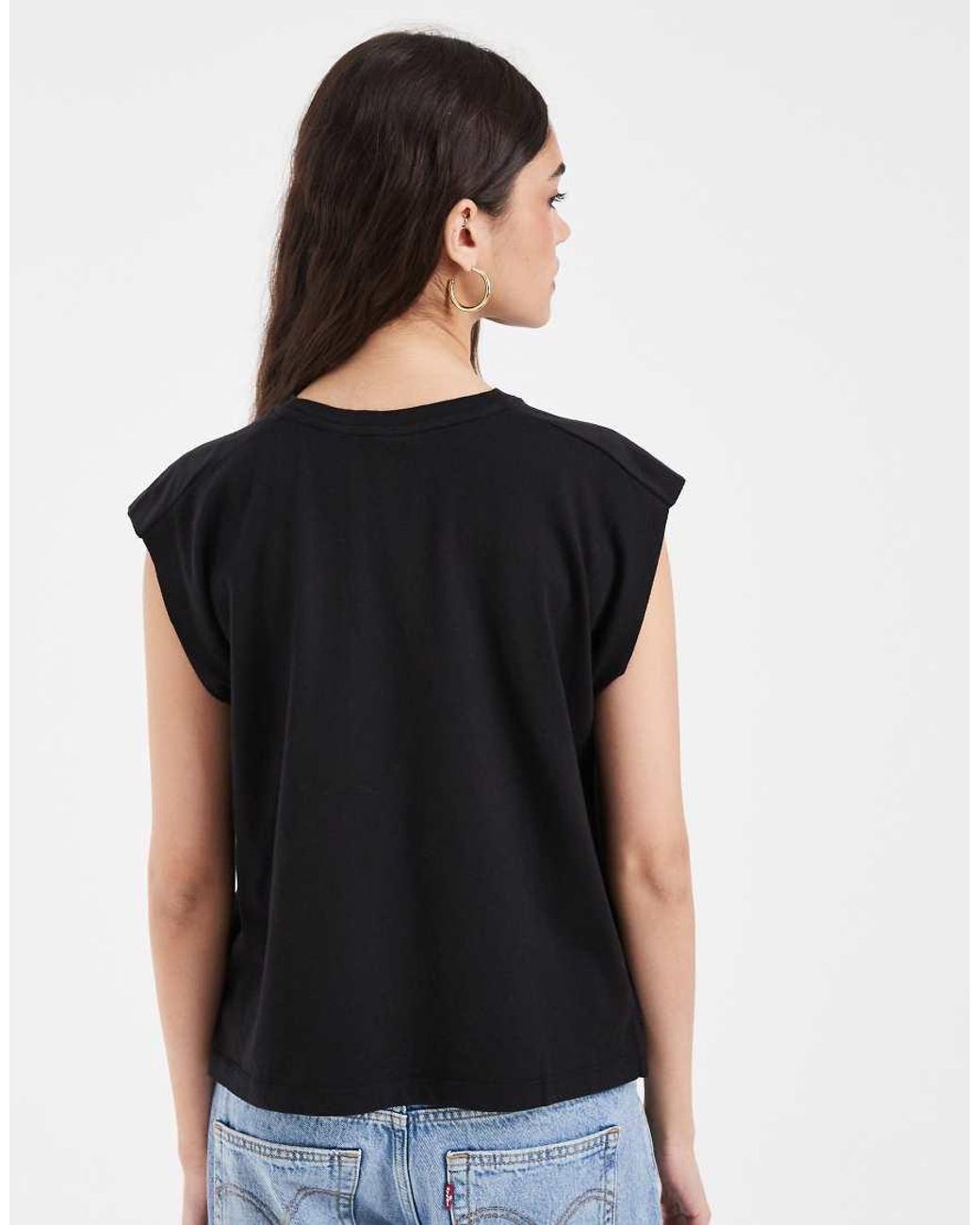 Levi's Blue Pleated Muscle Tank Top