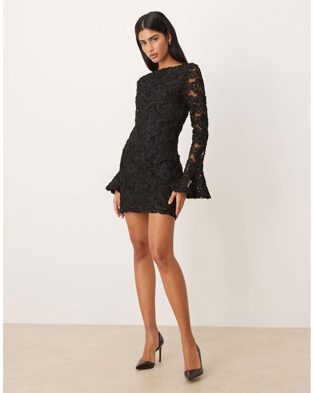knee length dresses for ladies Surreal Lace-Up Back Tulle Midi Dress Butter Selfie Leslie