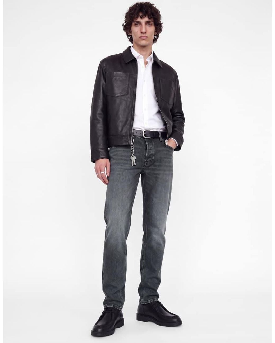 Jack & Jones Blue Clark Stonewashed Mid Waist Tapered Fit Jeans for men