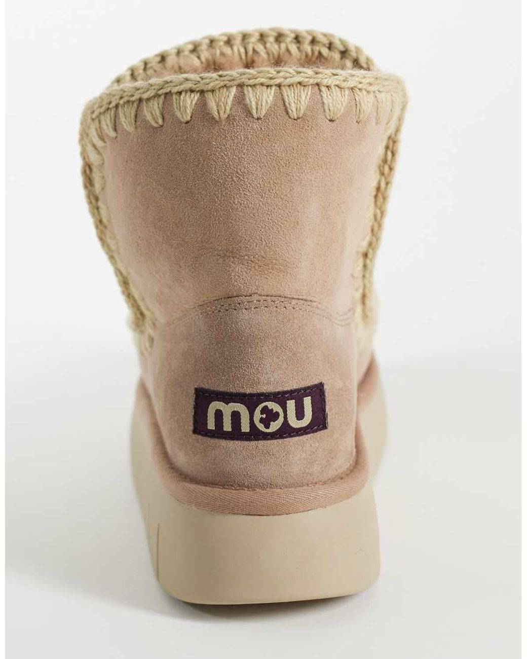 Mou Natural 18 Shearling Lined Platform Bounce Suede Boots