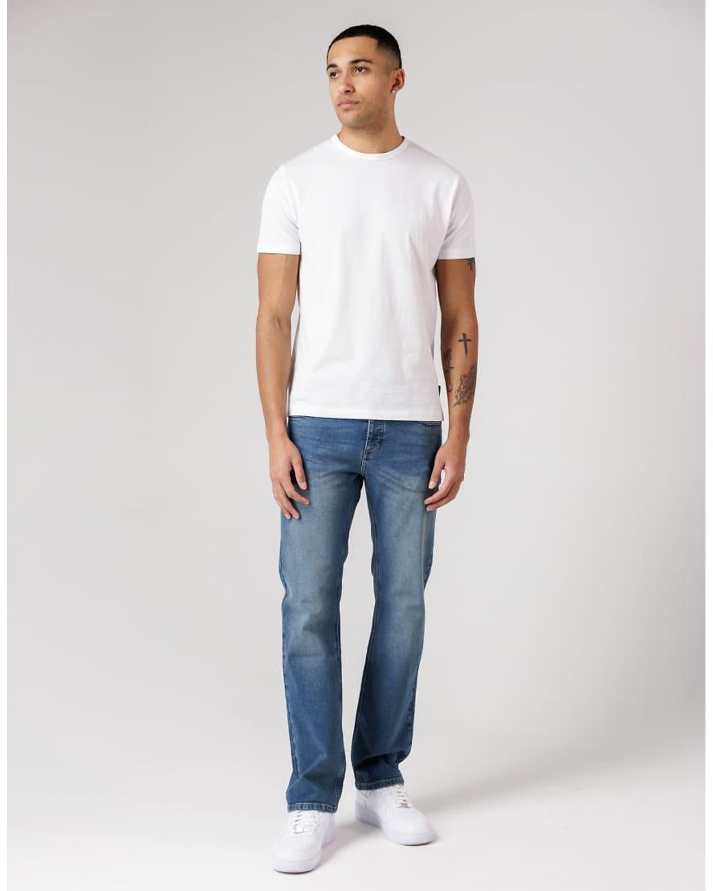 French Connection Blue 5 Pack Cotton Crew Neck Short Sleeve T-Shirts for men
