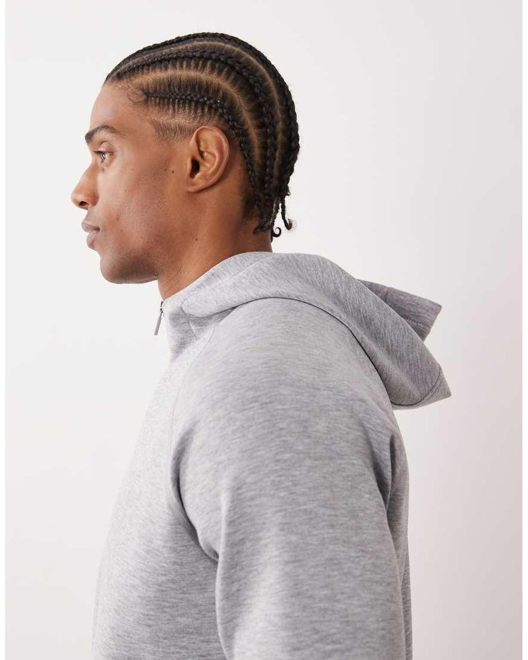 4505 Gray Performance Zip Up Hoodie With Zip Pockets for men