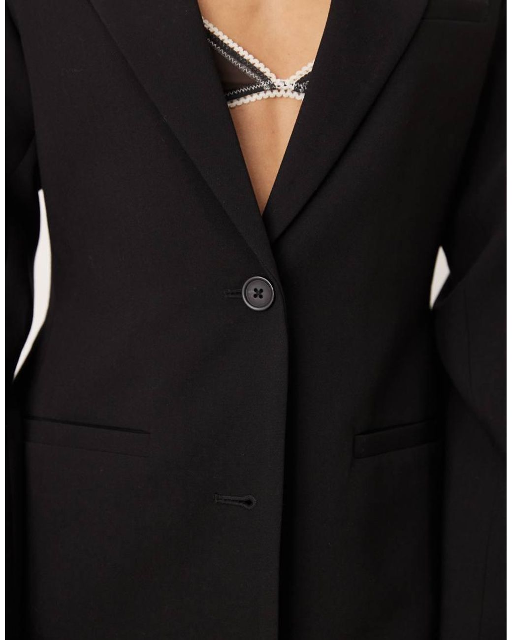 ASOS Black Moulded Hip Blazer