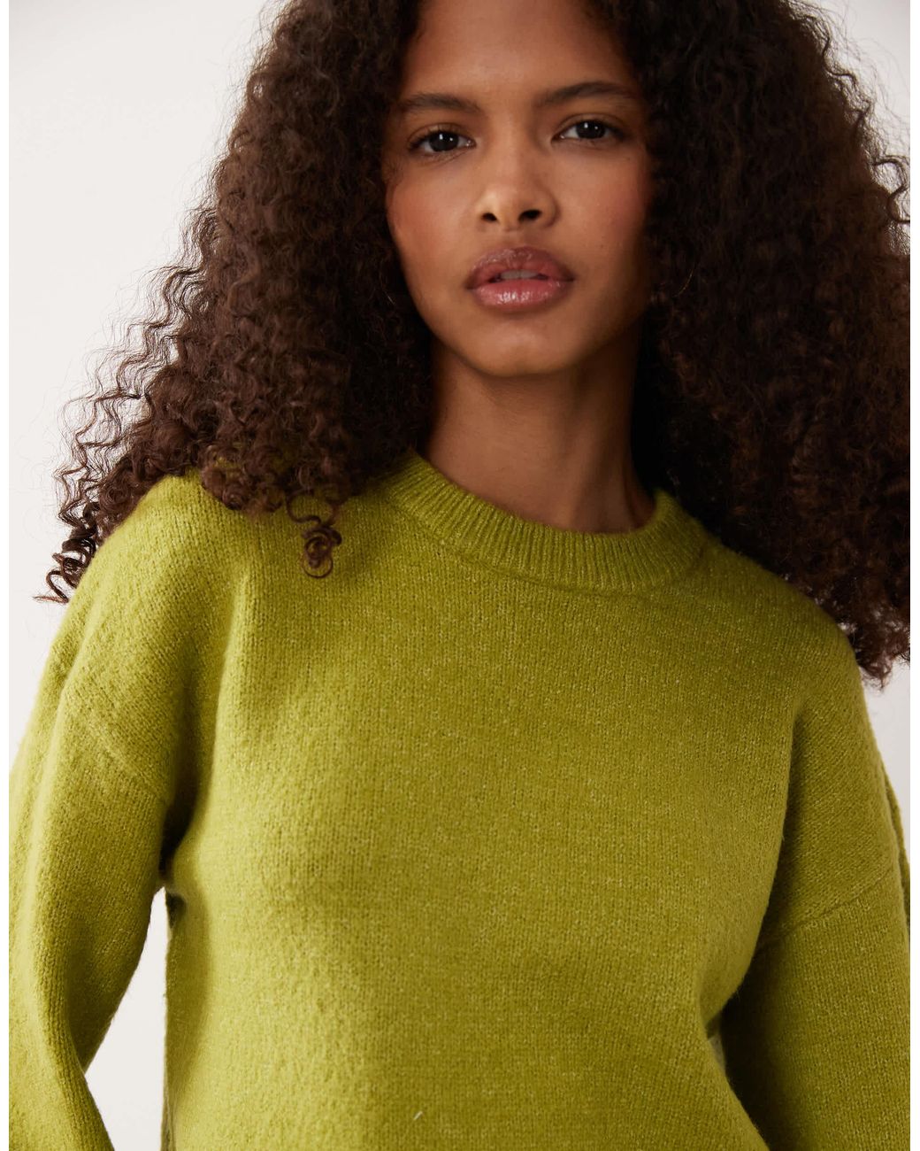 Threadbare Green Sweater With Wide Cuff Detail
