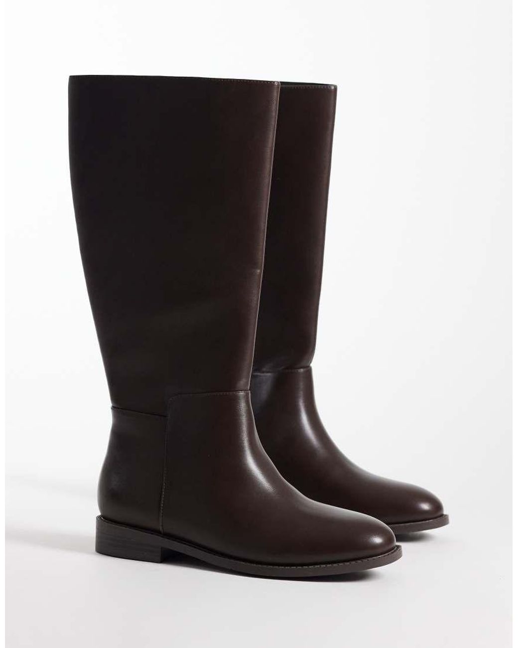 London Rebel Brown Paloma Refined Riding Boots