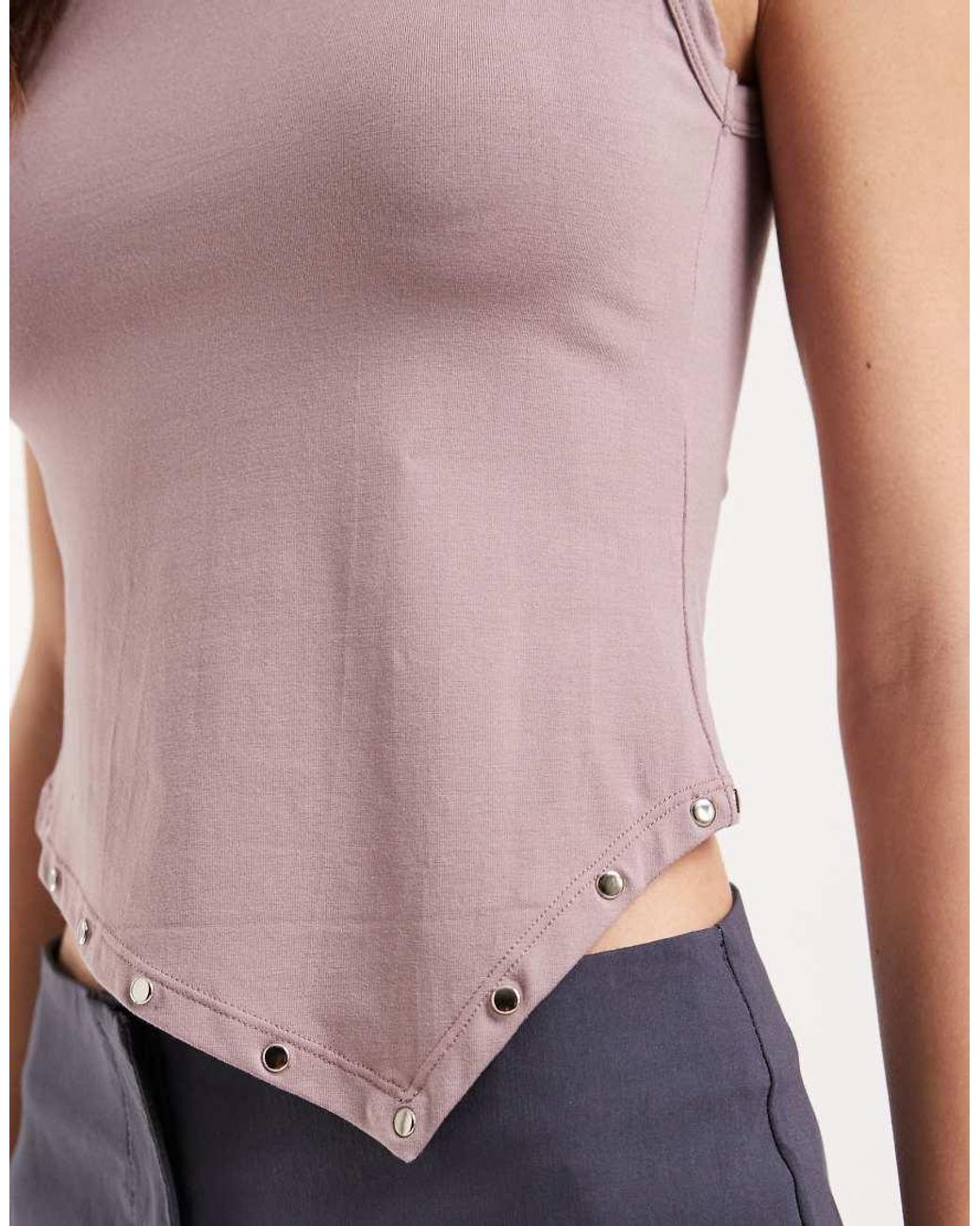 Motel Purple Yetta Double Stud Vest Top