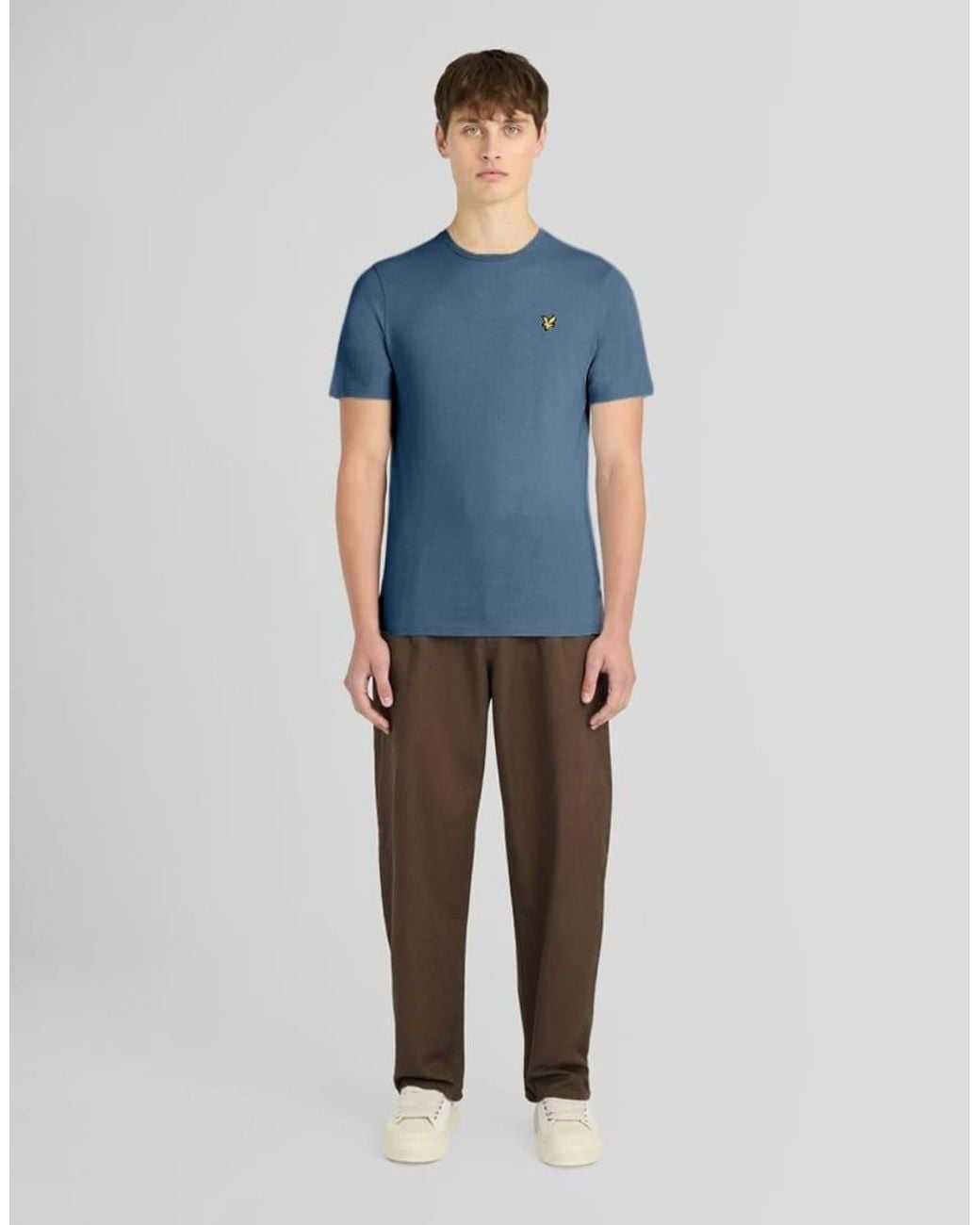 Lyle & Scott Blue Ss T-Shirts Plain T-Shirt for men