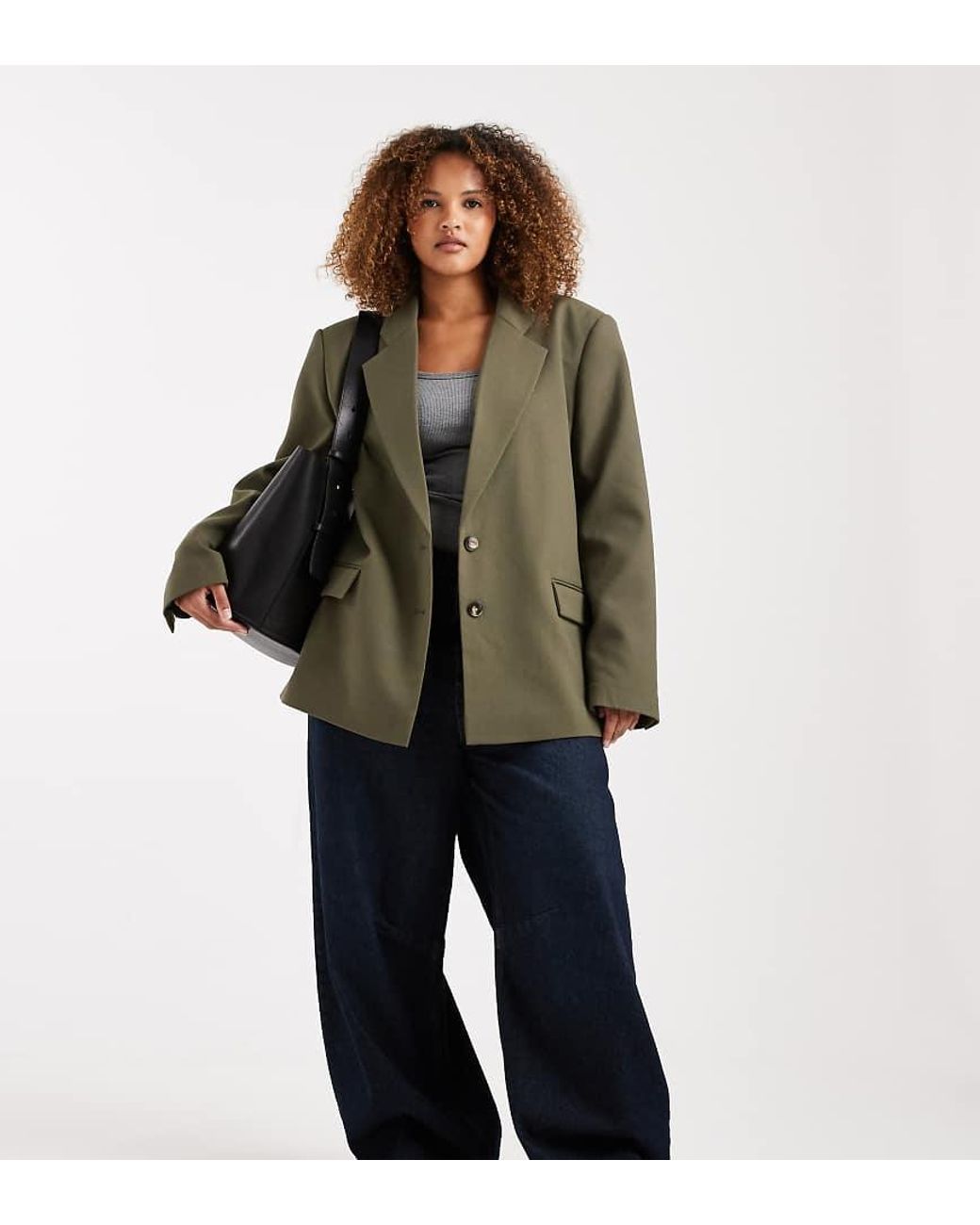 ASOS Green Curve Tailored Grandad Blazer