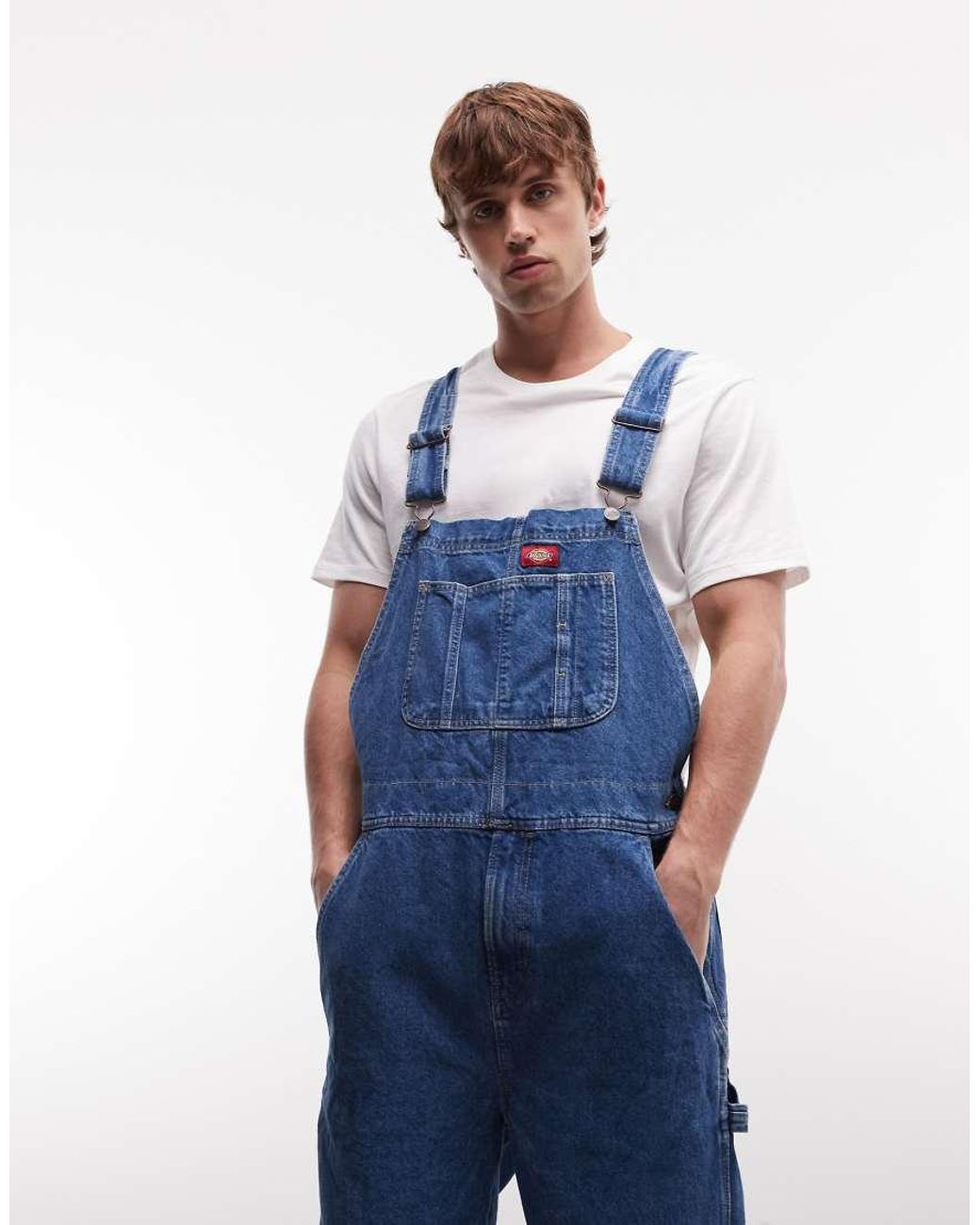 Dickies Blue Loose Denim Dungarees for men