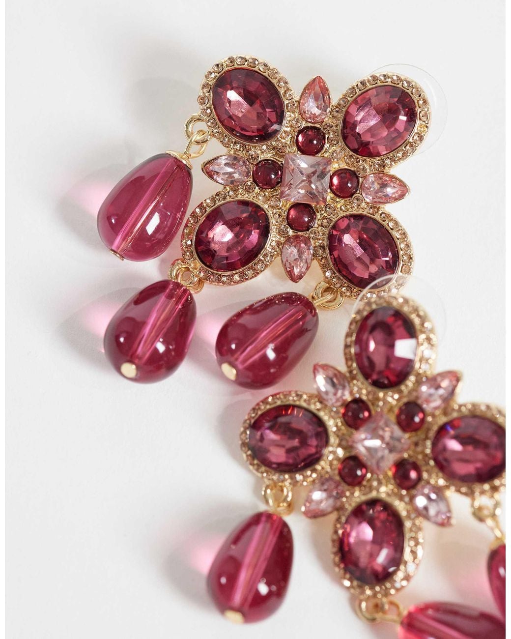 Accessorize Purple Margot Statement Cross Earring