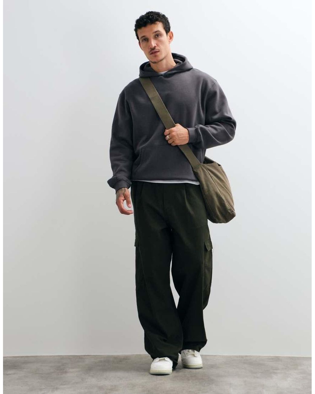 ASOS Blue Essentials Relaxed Hoodie for men