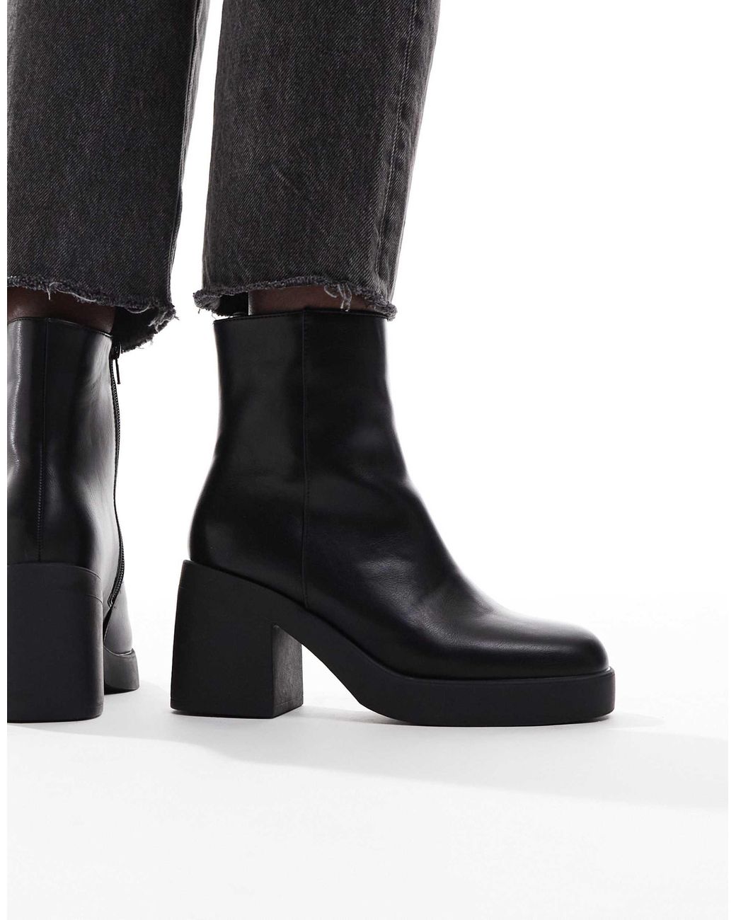 SEQWL Black Audi Chunky Ankle Boots