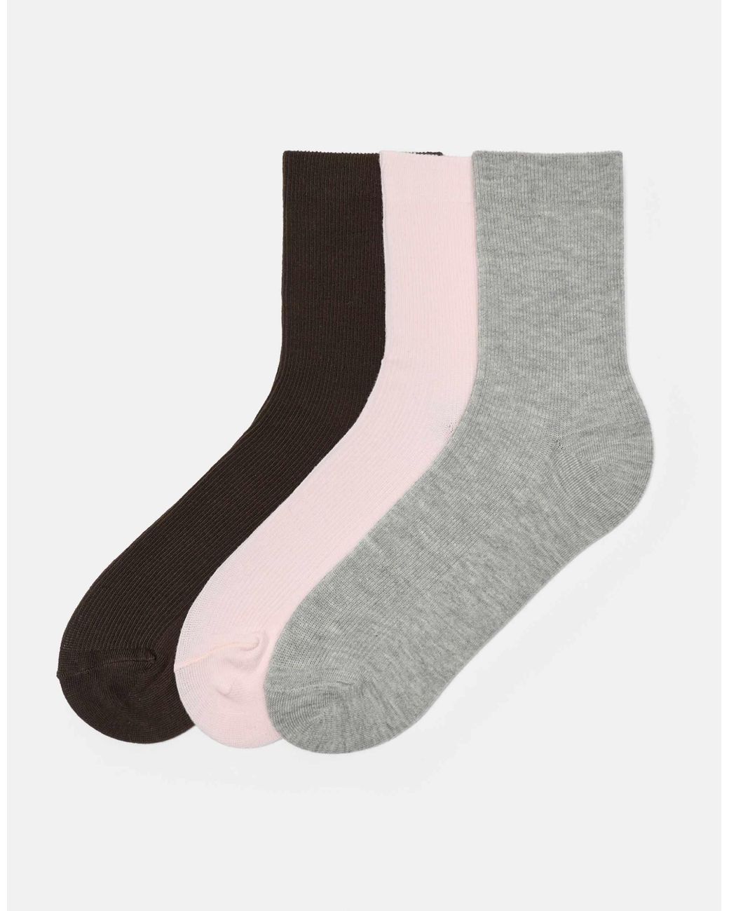 Pull&Bear White 3er-pack gerippte socken