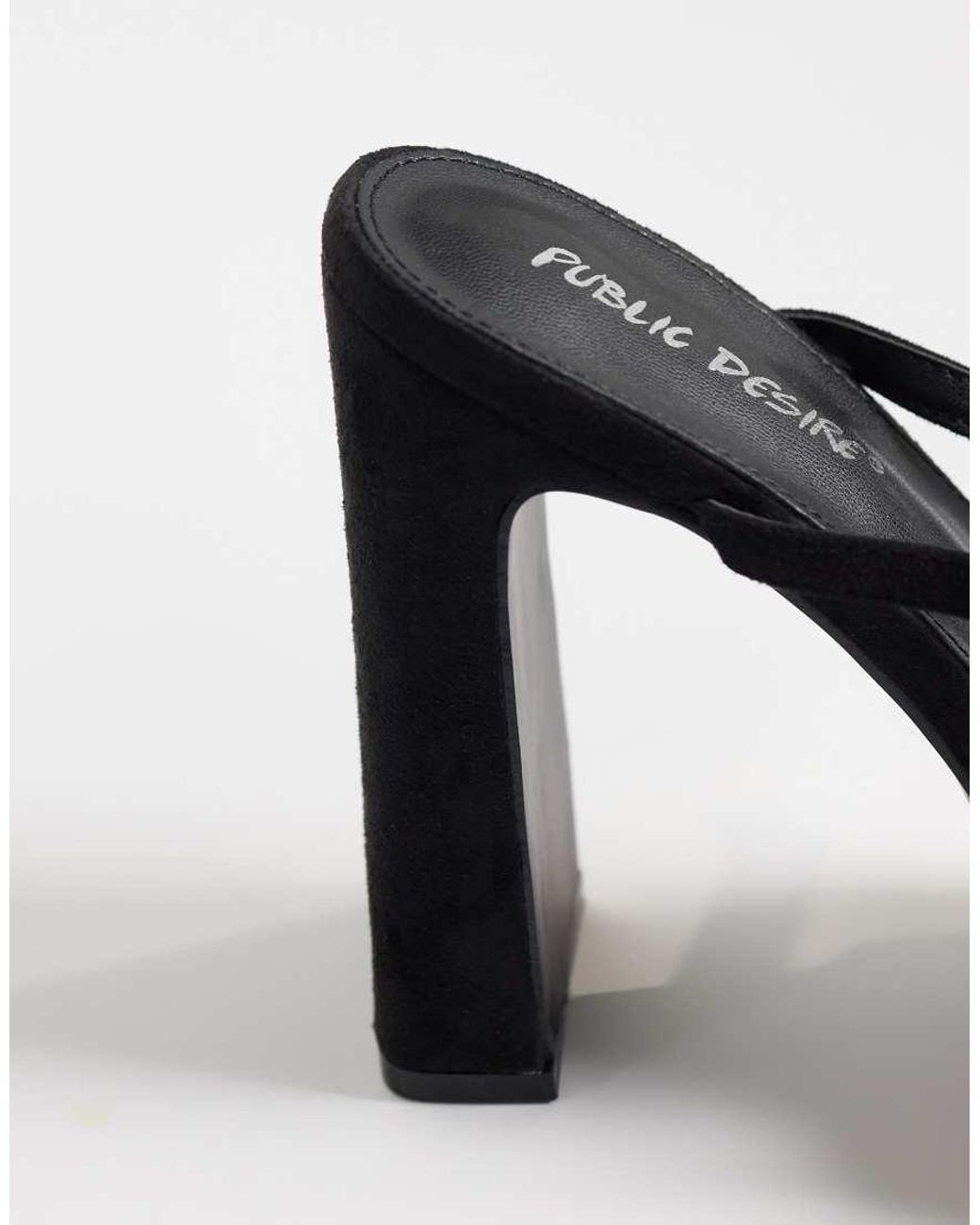 Public Desire Black Rhoda Platform Heeled Sandals